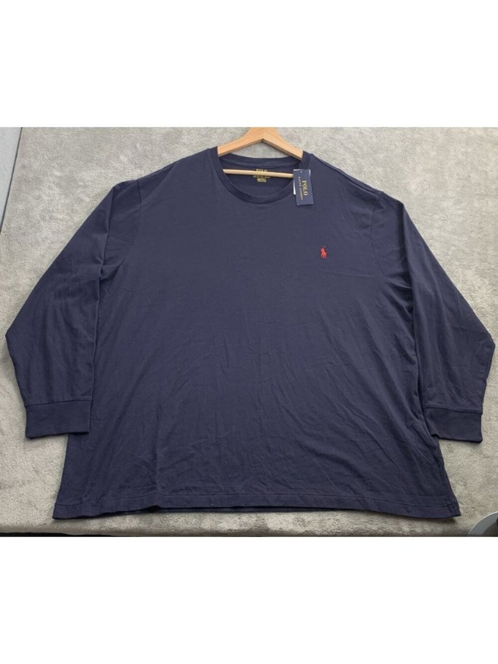Polo Ralph Lauren Shirt Mens 3XB Big 3X Blue Long Sleeve Pony Logo Big & Tall